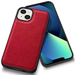 Coque en TPU + PU anti-rayures, rétro pour votre iPhone 13 mini 5.4 pouces - rouge