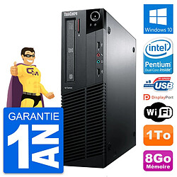 PC Lenovo ThinkCentre M81 SFF Intel G630 RAM 8Go Disque Dur 1To Windows 10 Wifi - Occasion