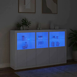 Maison Chic Commode Buffet - Meuble de rangement avec lumières LED blanc 162x37x100 cm -GKD21950 pas cher