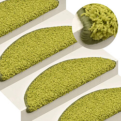 vidaXL Tapis de marches d'escalier 15 pcs Vert 56x17x3 cm