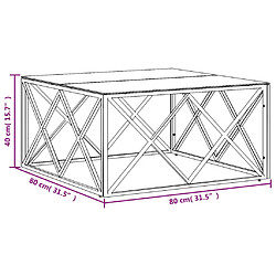 vidaXL Table basse doré 80x80x40 cm acier inoxydable et verre pas cher