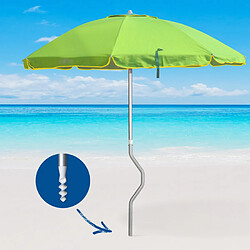 Acheter Parasol de plage aluminium léger visser protection uv GiraFacile 220 cm Eolo, Couleur: Vert