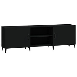 vidaXL Meuble TV noir 150x30x50 cm bois d'ingénierie