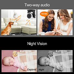 Universal Moniteur vidéo pour bébés WiFi 2 voies d'appels audio Caméra intelligente avec interphone de détection de mouvement Babysitter Babysitter Interdiction de filmer Alarme & 124 ; Moniteur pour bébés.