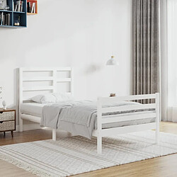 vidaXL Cadre de lit sans matelas blanc bois massif 90x200 cm