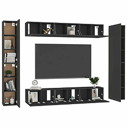 Avis Maison Chic Ensemble de meubles TV 10 pcs | Banc TV Moderne pour salon | Meuble de Rangement - Noir Aggloméré -MN27504