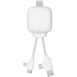 SANAG Câble Multi-Connecteurs Usb 4 En 1 - Chargeur Universel Et Batterie Externe 3000 Mah En Plastique Recyclé - Gamma Lite Blanc