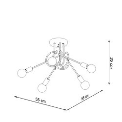 Sollux Plafonnier semi-encastré à bras multiples Loop 5 blanc