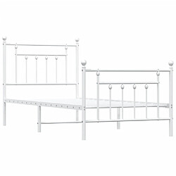 Acheter vidaXL Cadre de lit métal sans matelas avec pied de lit blanc 90x200cm