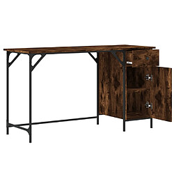 Acheter Helloshop26 Bureau table poste de travail meuble d'ordinateur informatique étude d'ordinateur chêne fumé 131 x 48 x 75 cm bois d’ingénierie brun 02_0023726