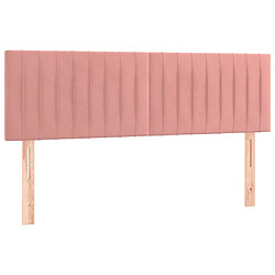 Maison Chic Lot de 2 Têtes de lit design pour chambre - Décoration de lit Rose 72x5x78/88 cm Velours -MN57089