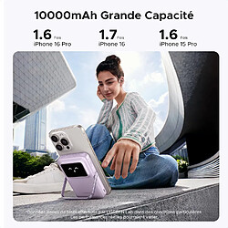 Acheter SANAG Batterie Externe Magnétique Qi2 Certifié 15W 10000Mah Power Bank Sans Fil Usb C Charge Rapide Avec Support Emoji Affichage Compatible Avec Magsafe Iphone 16 Plus Pro 15 14 (Violet)