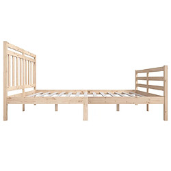 Maison Chic Lit adulte - Lit simple Cadre de lit,Structure du lit Contemporain Bois massif 150x200 cm Très grand -MN69640 pas cher