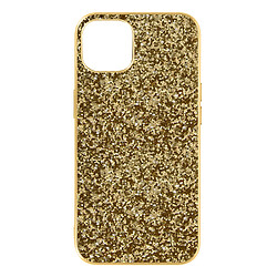 Avizar Coque iPhone 13 Mini Design Paillettes Rigide Finition Relief Antidérapante Doré