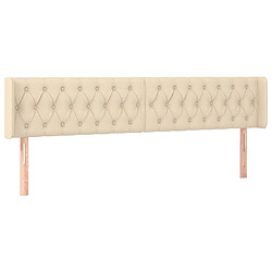 Avis Maison Chic Tête de lit scandinave à LED,meuble de chambre Crème 183x16x78/88 cm Tissu -MN30875