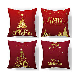 P52 4pcs 45 * 45cm Snowflake Modèle de lettre Super Soft Tickow Case d'imprimerie Coussin Coussin Coussin Coussin de coussin Accueil