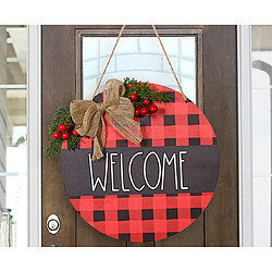 Avis C67 Christmas De Noël Red Welcome Welcome House Porte suspendue Décoration de mur de Noël