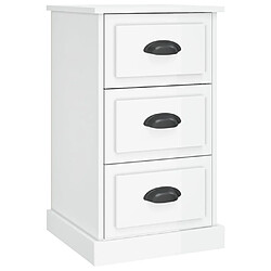 Maison Chic Table de chevet,Table de Nuit,Meuble de Rangement blanc brillant 39x39x67 cm bois d’ingénierie