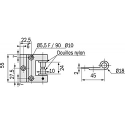 Assa Abloy Paumelles de miroiterie 4200 finition chromé mat pas cher