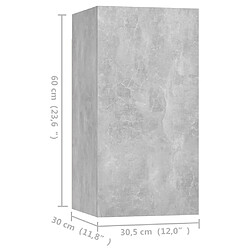 Acheter vidaXL Meubles TV 4 pcs Gris béton 30,5x30x60 cm Bois d'ingénierie