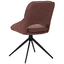 Mendler Lot de 2 chaises de salle à manger HWC-N73, chaise de cuisine, pivotante Auto-Return, tissu/textile Boucle (540g/m²) Oeko-Tex ~ marron pas cher