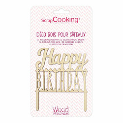 Avis Scrapcooking Cake topper en bois - Happy birthday