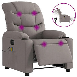 vidaXL Fauteuil de massage inclinable électrique Taupe Tissu