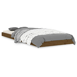 vidaXL Cadre de lit sans matelas marron miel 75x190 cm bois pin massif