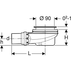 Bonde de receveur de douche GEBERIT - Ø90 mm - 150.552.21.1