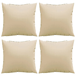 Avis vidaXL Coussins de canapé lot de 4 beige 50x50 cm tissu