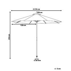 Avis Beliani Parasol de jardin en bois avec toile beige clair d 270 cm TOSCANA