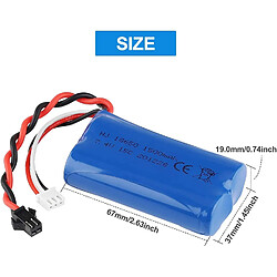 Batterie Lipo 1500mAh 7.4V 2S | Compatible avec Rc Toys U12A S033G Q1 H101 | Connecteur SM-2P | Durée prolongée