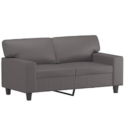 Maison Chic Canapé à 2 places,Sofa de Salon,Canapé droit Gris 120 cm Similicuir -GKD955949