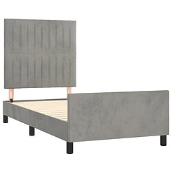 Acheter Maison Chic Lit adulte - Cadre Structure de lit avec tête de lit Contemporain Gris clair 80x200 cm Velours -MN37458