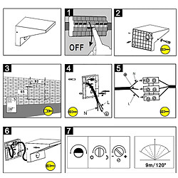 Acheter Applique extérieure à LED 6W avec détecteur de mouvement IP54 pour portail de jardin 230V