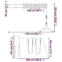 vidaXL Aire de jeux d'extérieur bois de pin imprégné pas cher