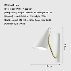 Universal Applique créative personnalisée de 12 cm, salle à manger, salle d'étude, lit de chevet de salon, figure en cuivre blanc sablé