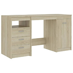 Maison Chic Bureau,Table de travail,bureau de travail pour chambre Chêne sonoma 140x50x76 cm Aggloméré -GKD50457