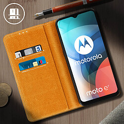 Avis Avizar Étui Motorola Moto E7 Housse Porte-carte Support Vidéo Cuir Véritable Noir