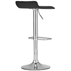 Decoshop26 Tabouret de bar x1 avec repose-pieds siège pivotant à 360° design simple PVC noir et métal chromé 10_0004797