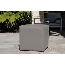 Proloisirs Pouf tabouret extérieur Cub 43 cm Taupe.