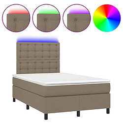 vidaXL Sommier à lattes de lit avec matelas et LED Taupe 120x200 cm