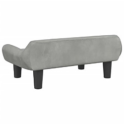 Acheter vidaXL Canapé pour enfants gris clair 70x40x24 cm velours