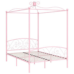 Maison Chic Lit adulte - Cadre de lit à baldaquin,Structure du lit Contemporain Rose Métal 140 x 200 cm -MN83672