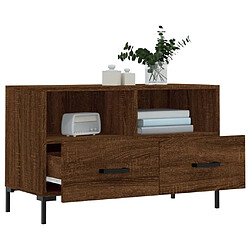 Acheter Maison Chic Meuble TV scandinave - Banc TV pour salon Chêne marron 80x36x50 cm Bois d'ingénierie -MN35991