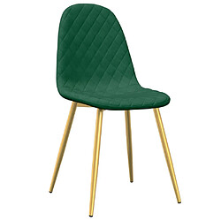 Avis Maison Chic Lot de 4 Chaises à manger | Chaise de salle à manger cuisine Vert foncé Velours -GKD66989