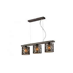 Lumière Suspension Sofia Bois,acier,tissu Wenge 3 ampoules 80cm