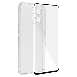 Avizar Coque Realme 9 Pro Plus et 9 4G Silicone Souple Film Verre Trempé 9H noir