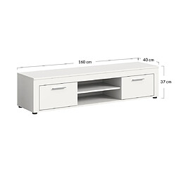 Bestmobilier Stafford - meuble tv - blanc - 160 cm pas cher