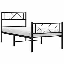 Avis Maison Chic Lit adulte - Lit simple Cadre de lit métal avec tête de lit/pied de lit,Structure du lit Contemporain pour chambre noir 90x190 cm -MN82024